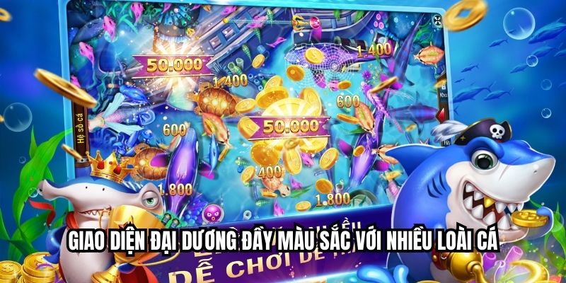 Giao diện đại dương đầy màu sắc với nhiều loài cá